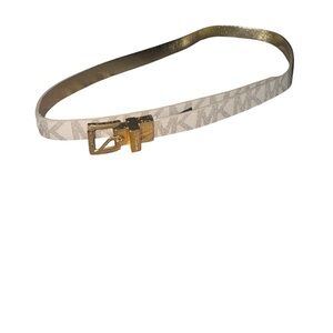Michael Kors Gold and Cream Belt